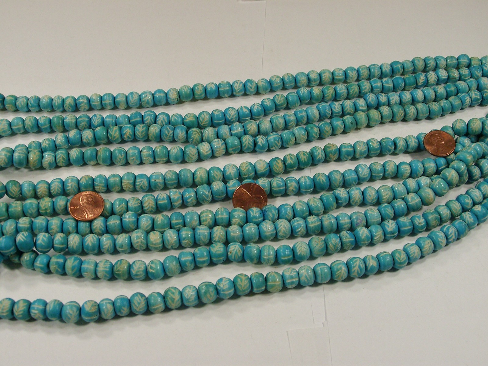 10 Strands 15″ (8mm x 10mm) India Handmade Water Buffalo Bone Beads (QBQ-6) ⭐