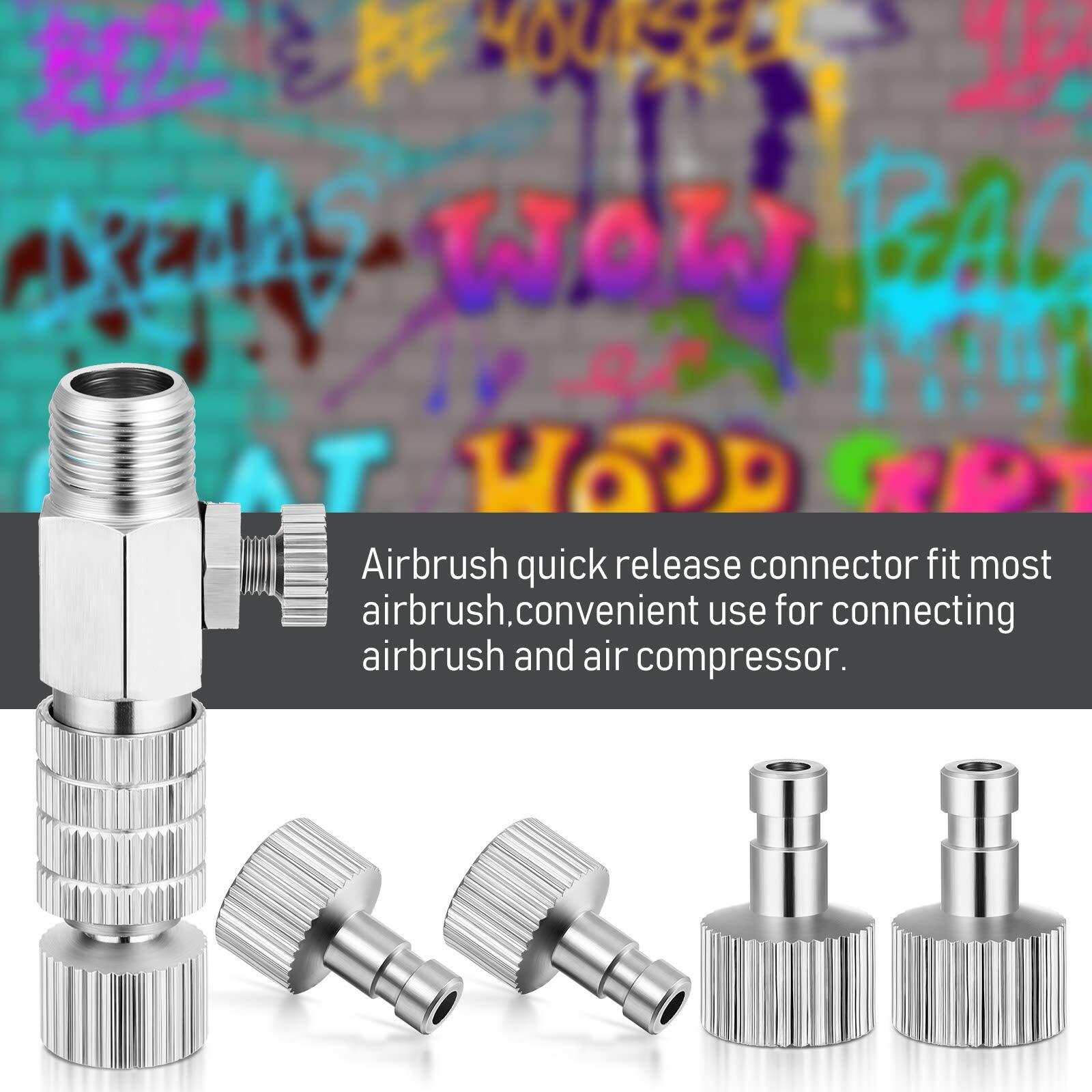 5 Pcs Airbrush Quick Disconnect Coupler Release Fitting Adapter Kit 1/8 Inch