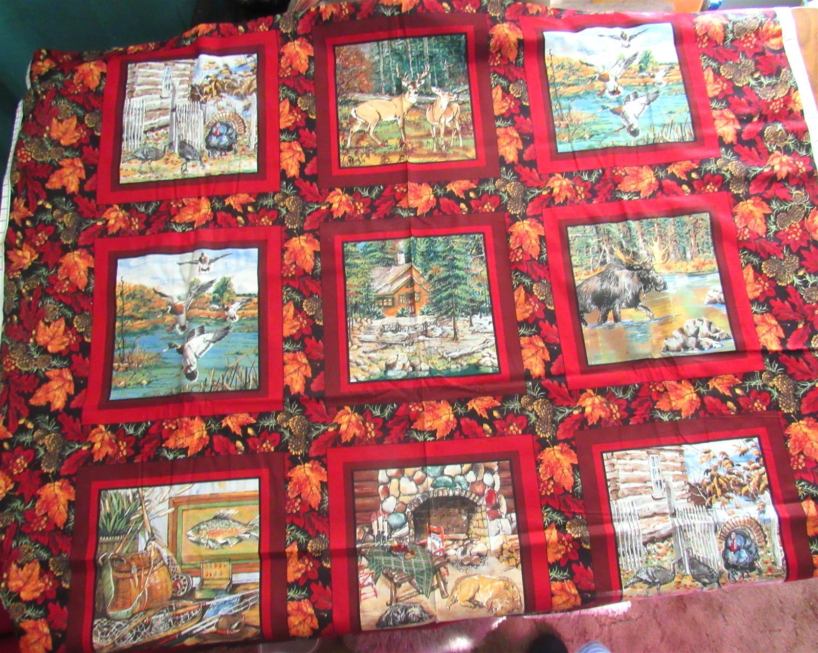 1 yd Cotton Fabric Classic Cotton 10″ Autumn Nature Scenes
