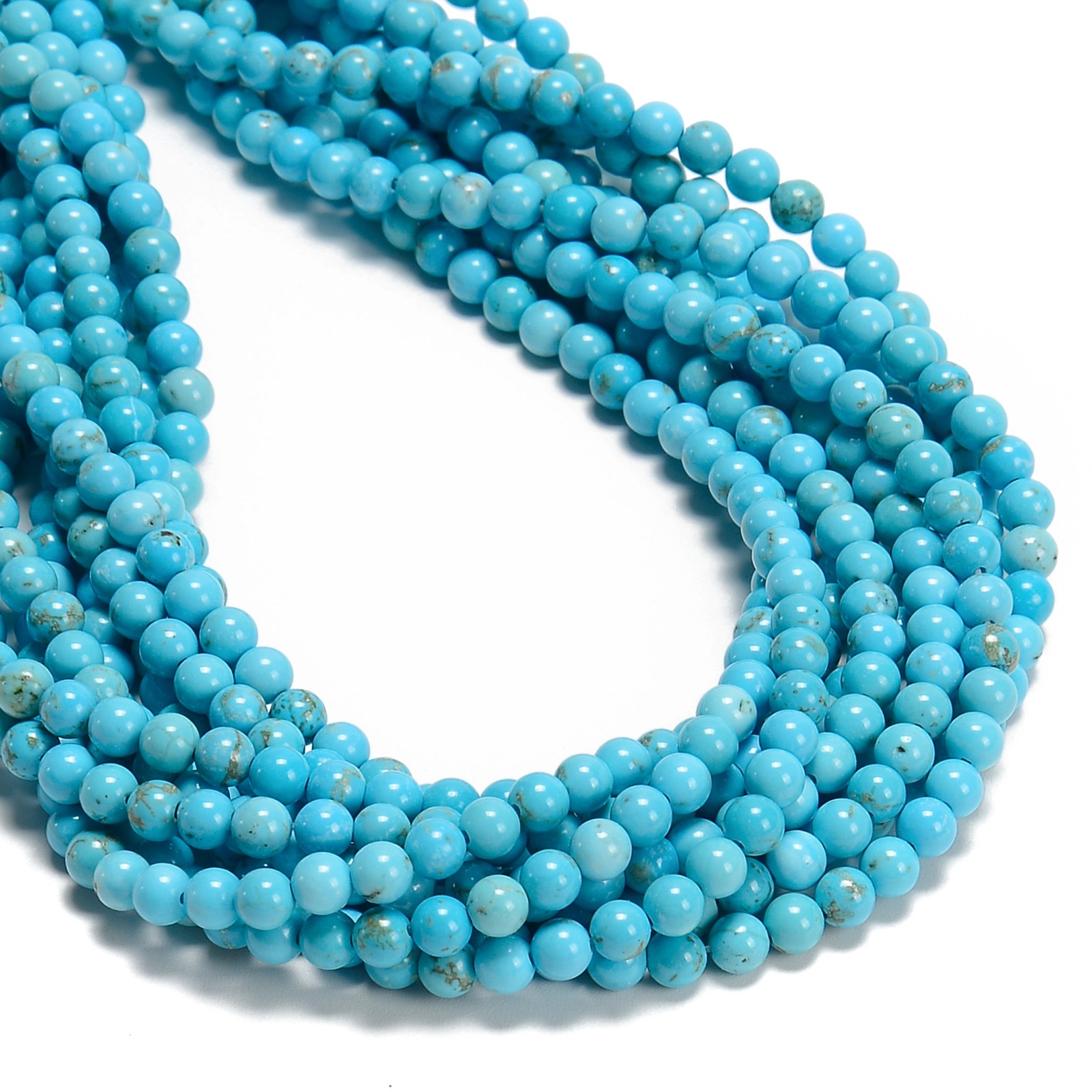 Blue Turquoise Smooth Round Beads 2mm 3mm 4mm 15.5″ Strand