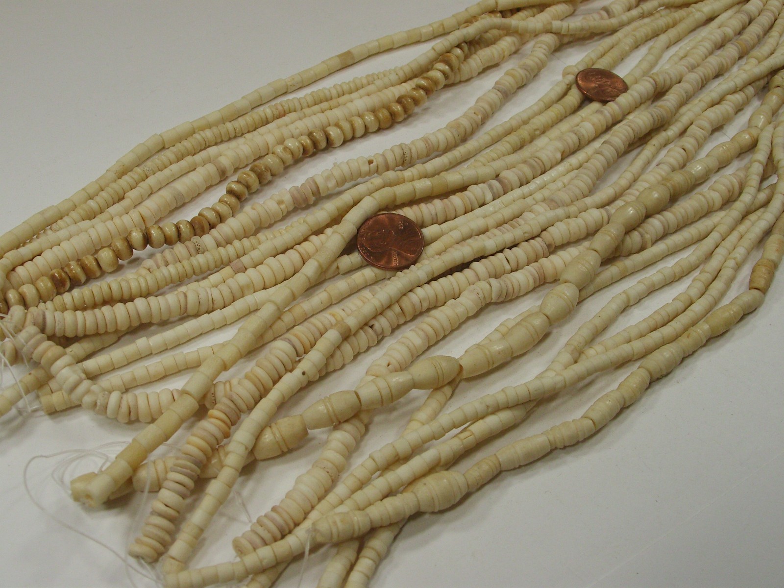 20 Strands (15″) India Handmade Assorted Water Buffalo Bone Beads Lot (QBQ-11) ⭐