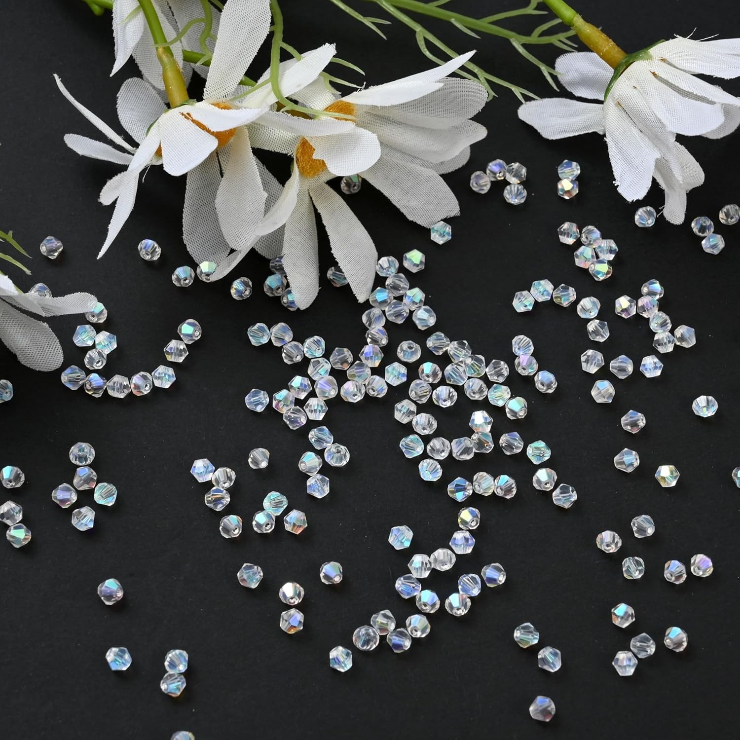 Crystal Glass Beads for Jewelry Making 1000Pcs AB Color Crystal Beads Bulk Mixed