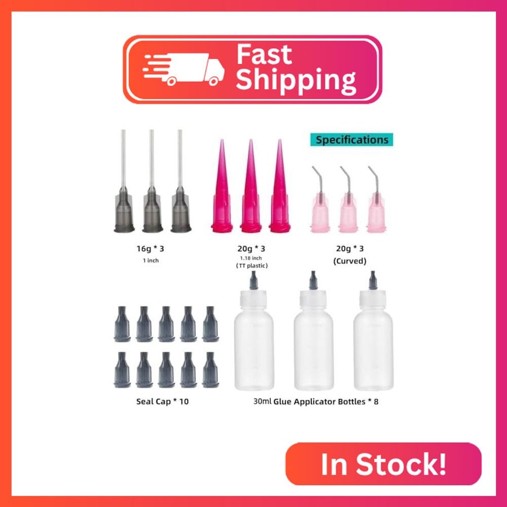 MIELIKKE 8 Pack Precision Tip Applicator Bottle 30ml, Liquid Dispenser Bottle, G