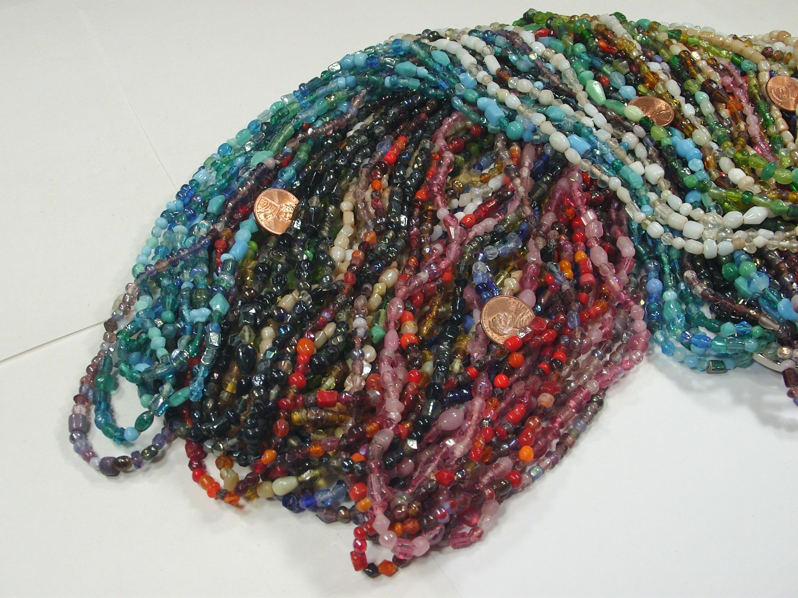 2 Pounds Assorted Colors India Handmade Glass Spacer Beads Bulk Lot (QKP-11) ⭐