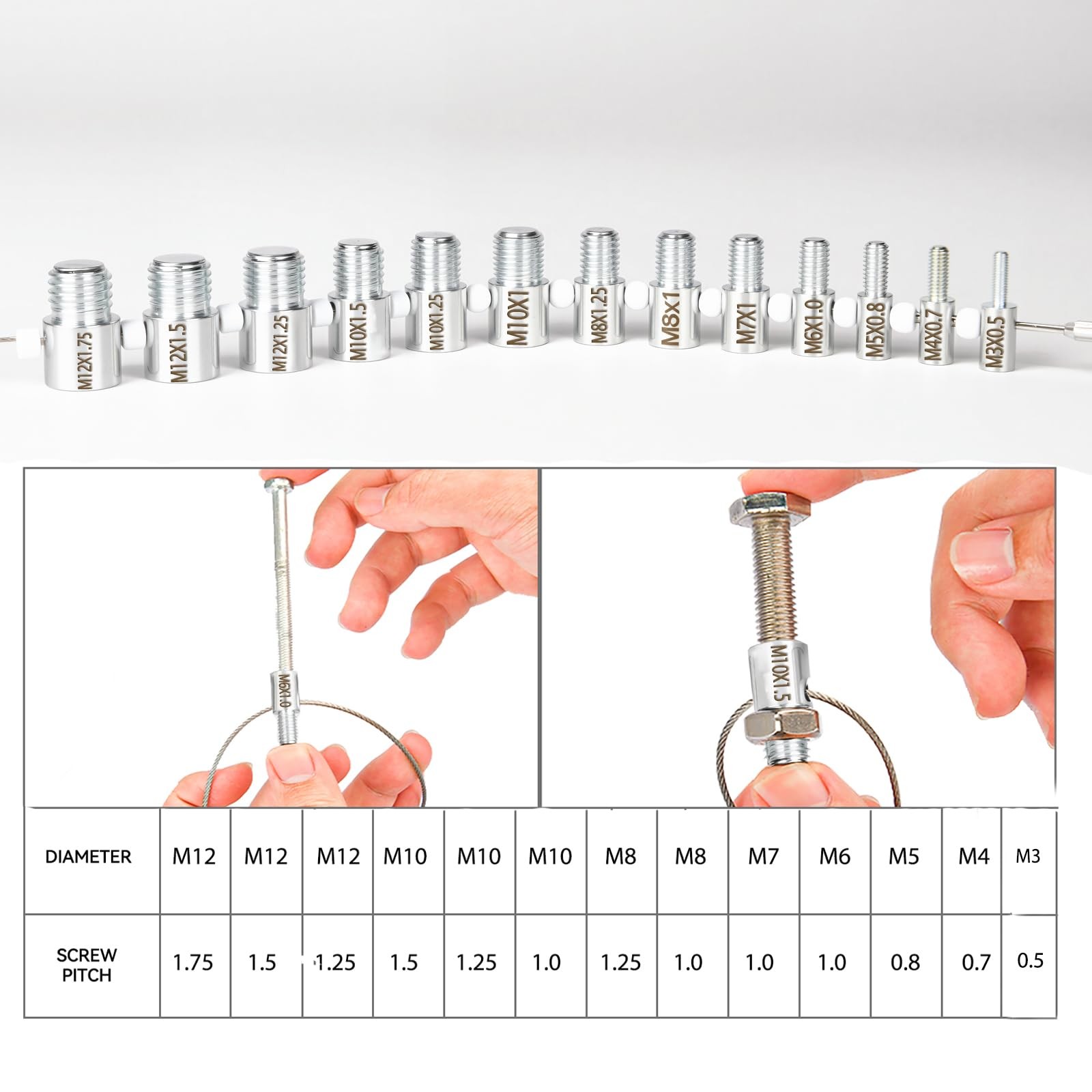 Nut and Bolt Thread Checker 28 28 Gauges – 15 Inch & 13 Metric, silver+black
