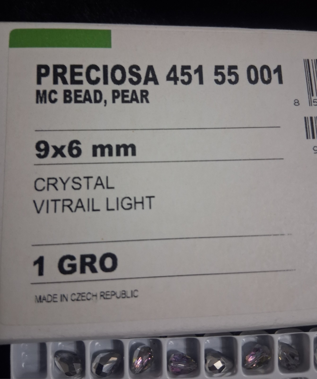 126 Crystal Vitrail Light Preciosa MC Pear Beads, tear drop shape 9×6 mm