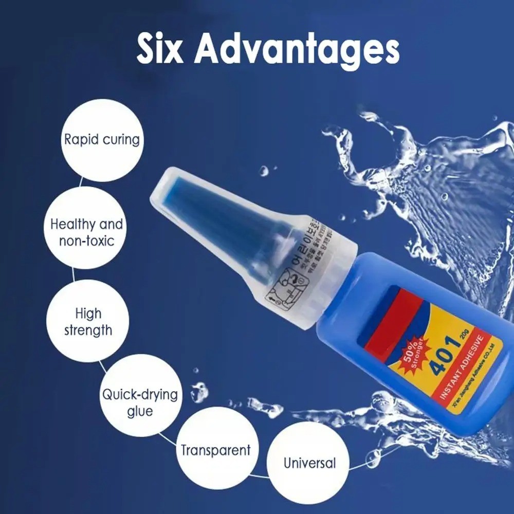 401 Glue Instant Fast Adhesive 20ML Bottle Stronger Super Glue Multi Purpose Fix