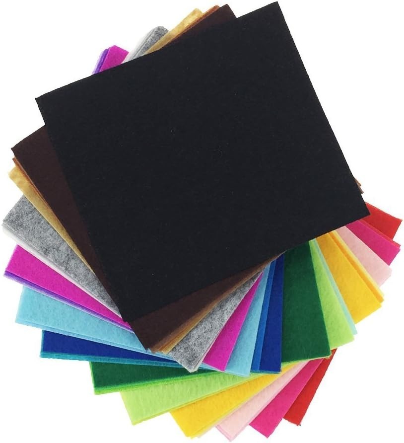 Durable 1mm Thick Felt Fabric Sheets – 42 Assorted Colors for Crafters