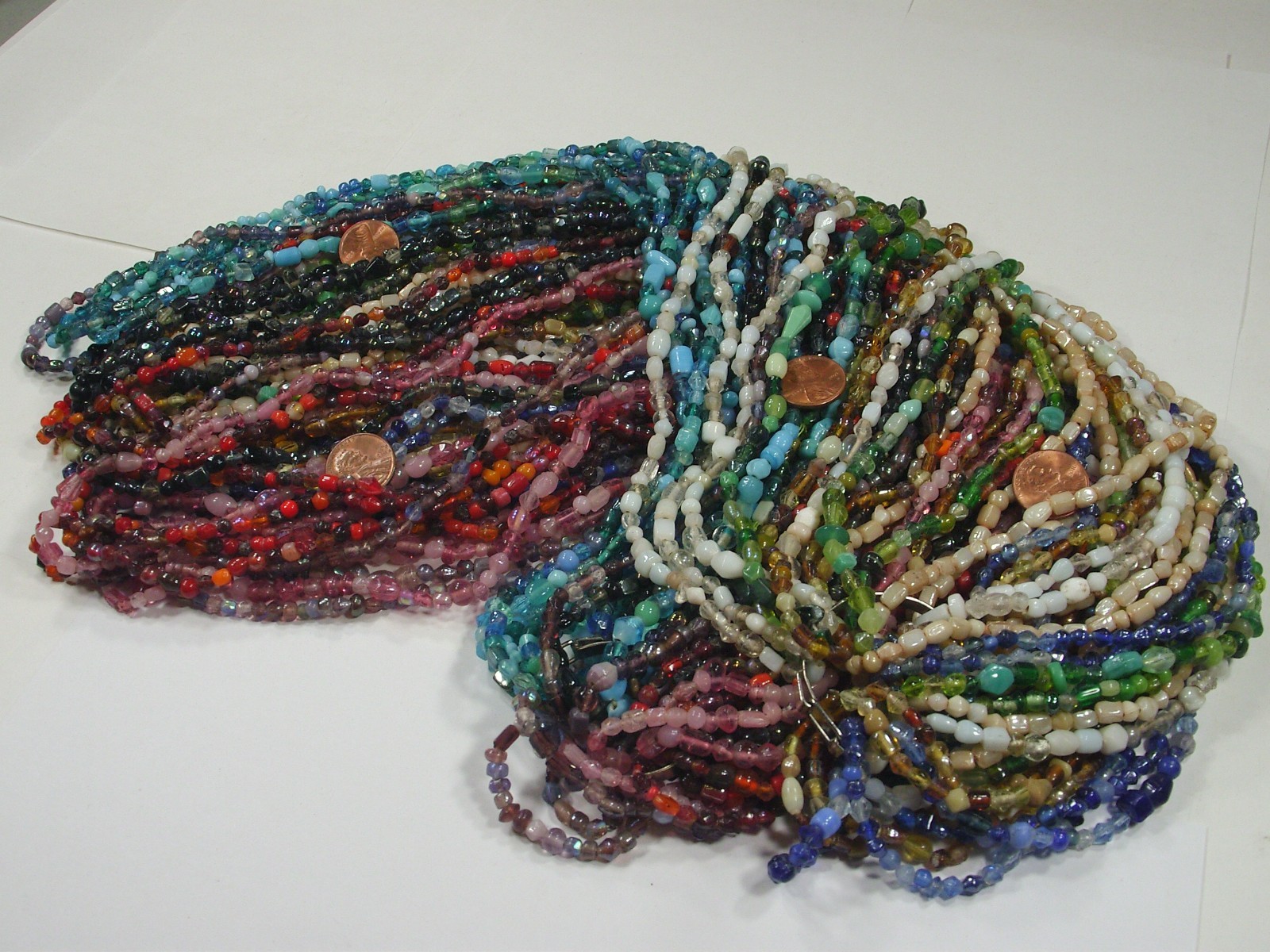 2 Pounds Assorted Colors India Handmade Glass Spacer Beads Bulk Lot (QKP-11) ⭐