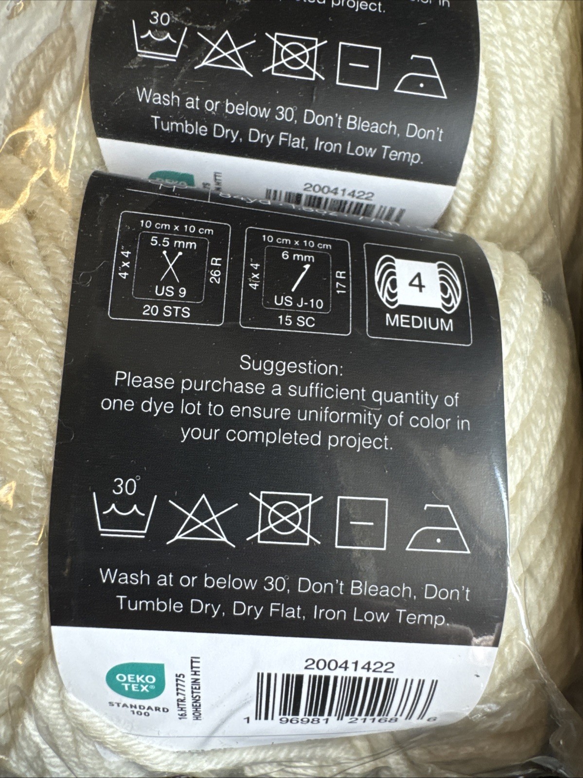 10 K+C Essential FINE Wool, IVORY, NEW