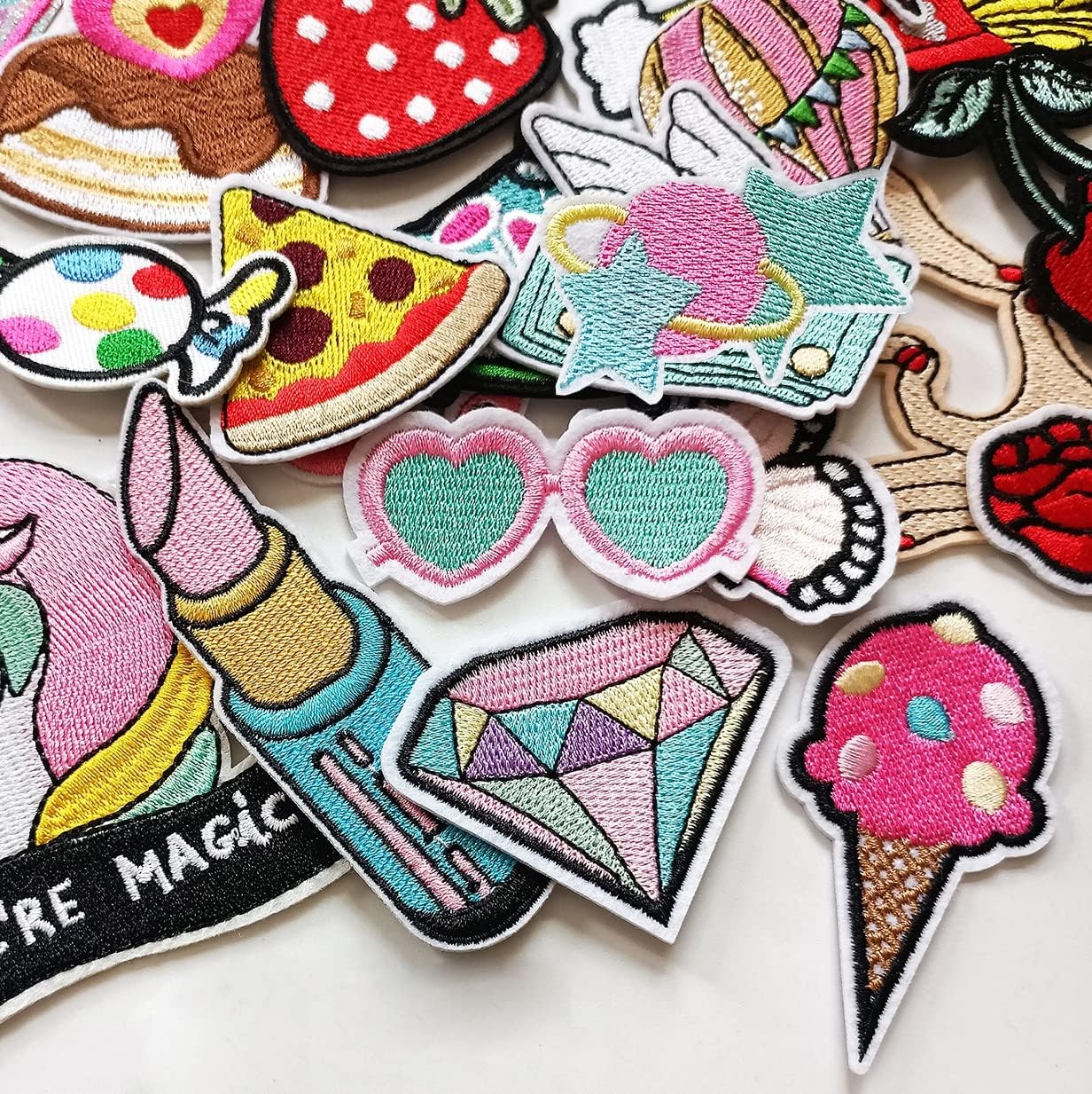 30pcs Girls Iron on Patches for Clothing Jackets DIY Sew Embroidered girls