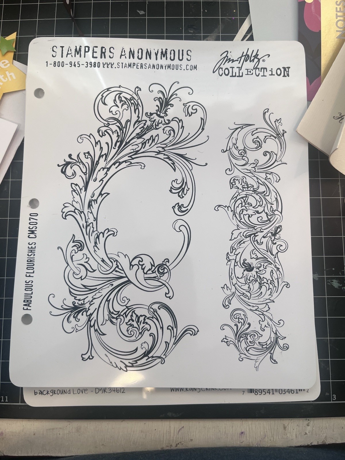Tim Holtz Cling Rubber Stamp 7″X8.5″, Fabulous Flourishes