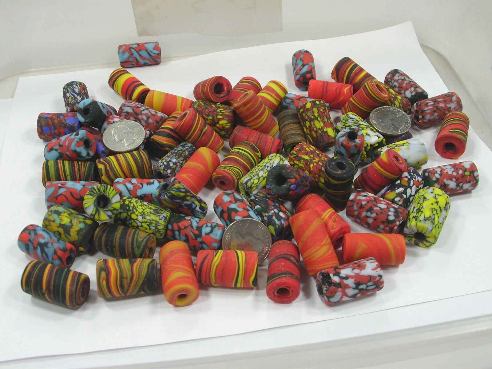 2 Pounds Large Multicolor India Handmade Millefiori Glass Beads Bulk (MNP-9) ⭐