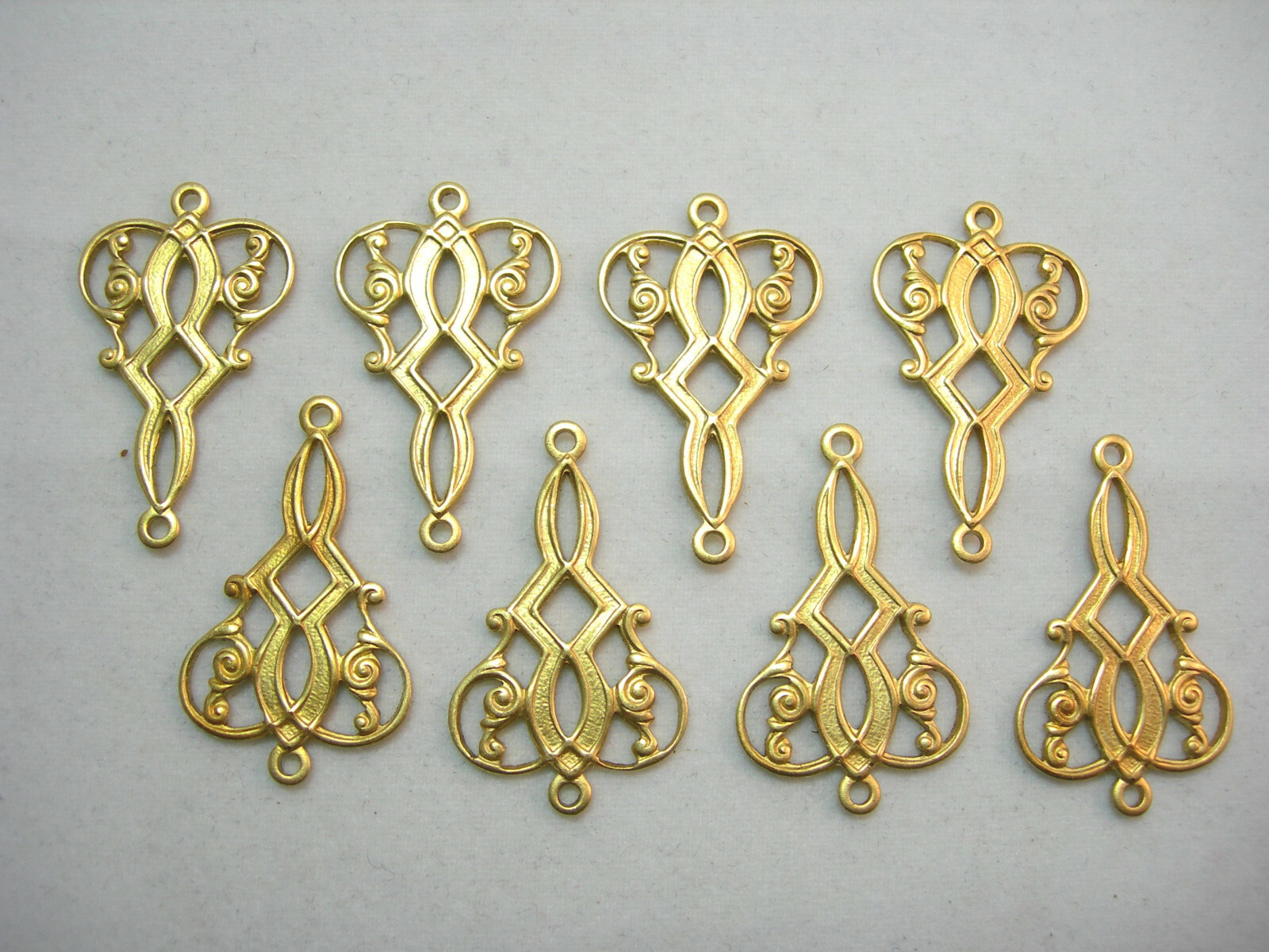 Raw Brass Drops Earring Findings – Victorian / Art Deco – 8