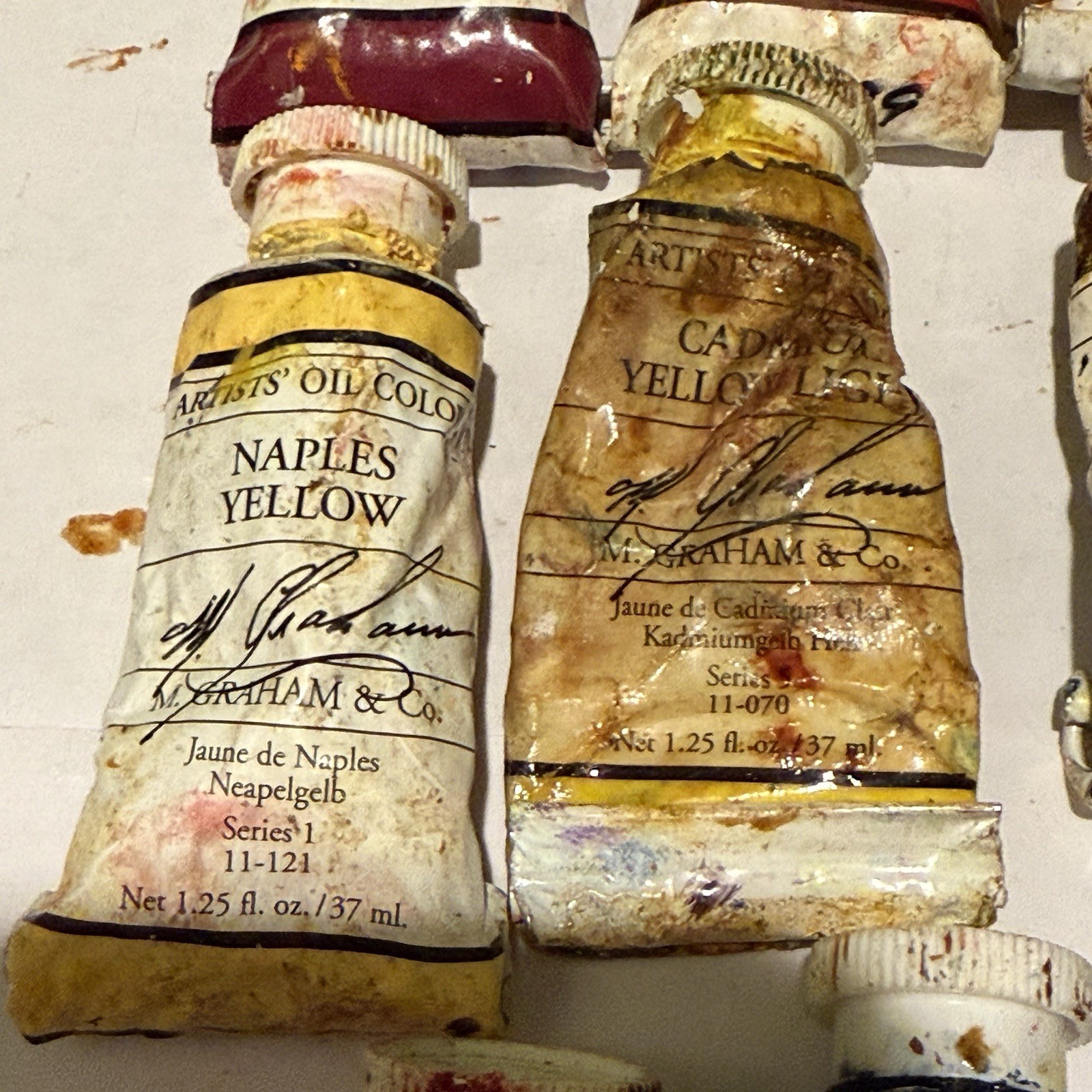 M. Graham Artist VINTAGE Oil Paint Red Cadmium Yellow Blue Viridian Green RARE