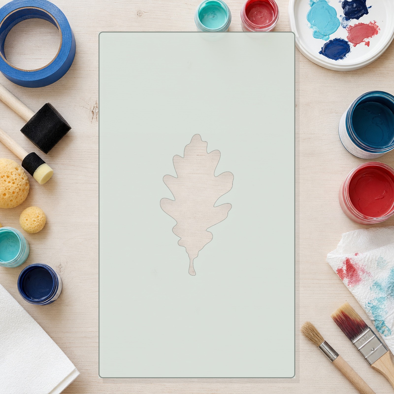 Oak Leaf 3 Reusable Mylar Stencil, 10 mil Plastic Paint Stencil for Crafts and D
