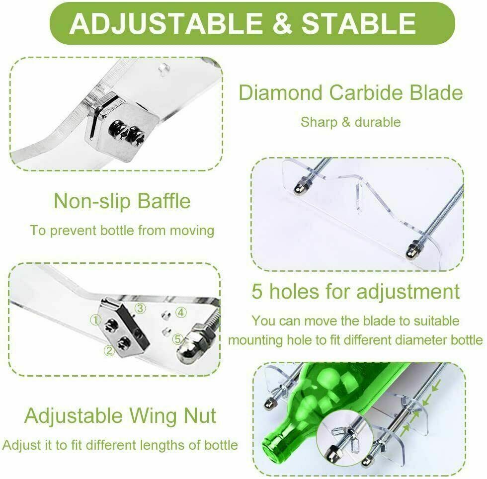 Glass Bottle Cutter Beer Wine Jar DIY Cutting Machine Craft Recycle Tools Kit