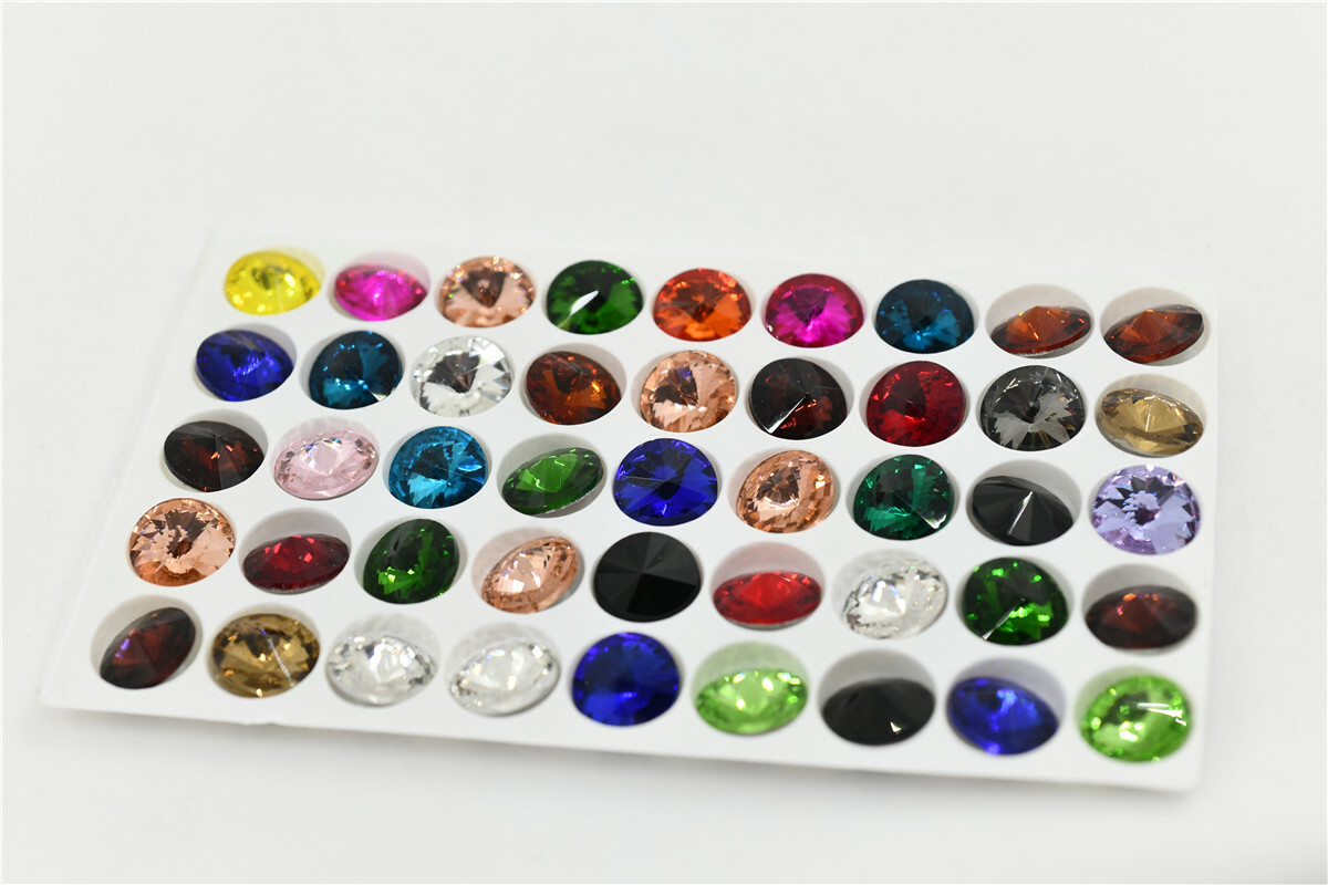 glue on bulk Rivoli Strass Pointback Rhinestones Round stone for Jewelry Making