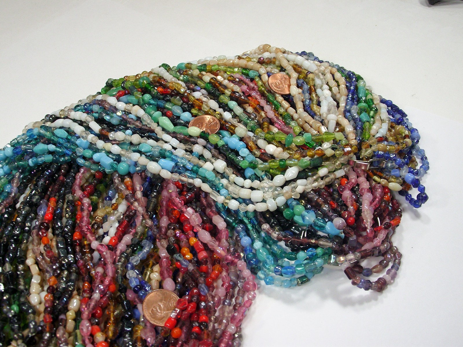 2 Pounds Assorted Colors India Handmade Glass Spacer Beads Bulk Lot (QKP-11) ⭐