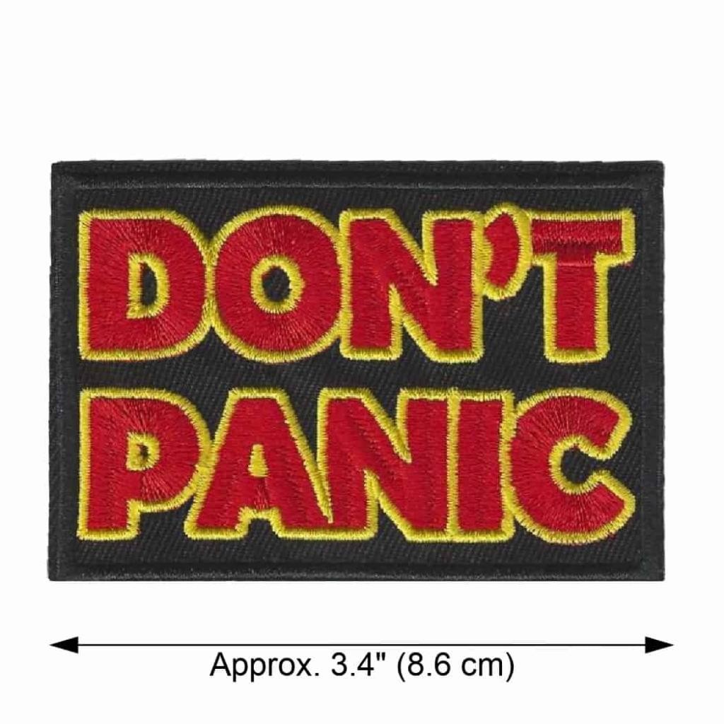 DON’T PANIC IRON ON PATCH 3.4″ Embroidered Hitchhiker’s Guide to the Galaxy NEW