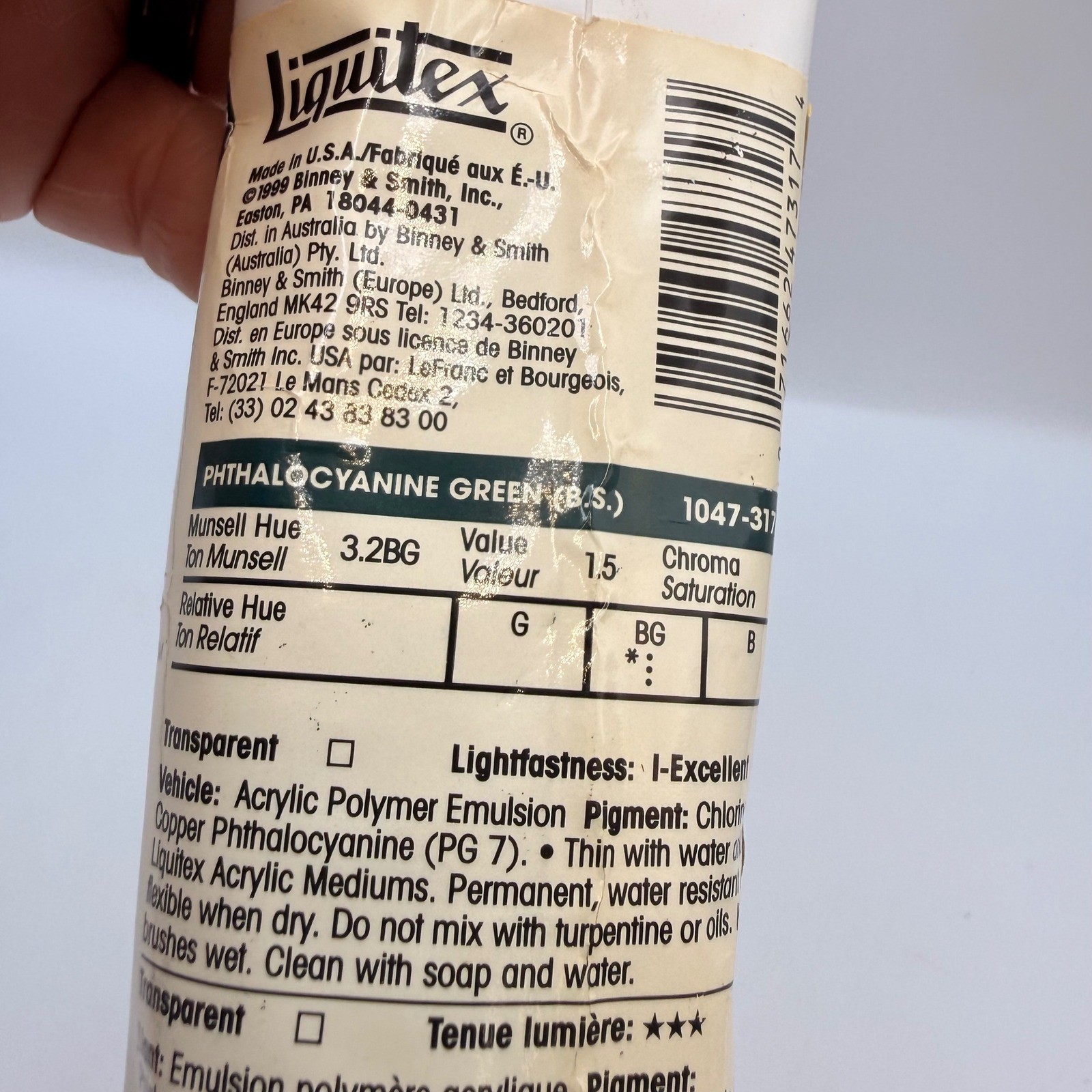 Liquitex Professional High Viscosity Acrylic Paint Phthalocyanine Green 4.65oz