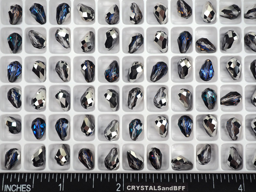 36 Crystal Heliotrope, Preciosa Czech MC Pear Beads, tear drop shape 9x6mm, P301