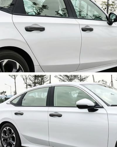 Car Exterior Door Handle Cover Trims Compatible with Honda Civic Carbon Fiber