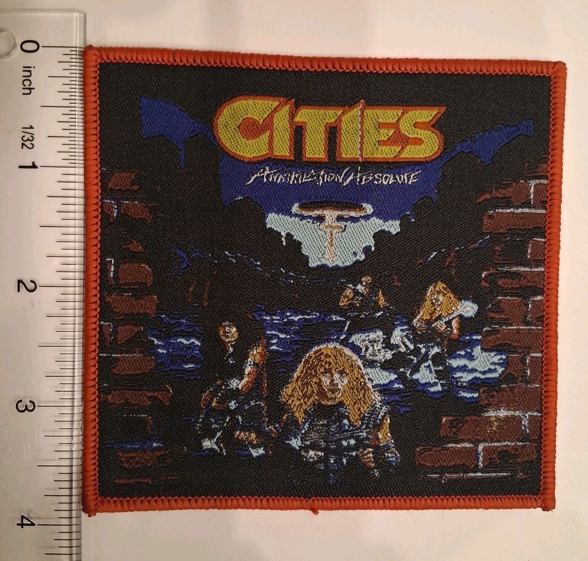 Cities Annihilation Absolute Red Border Woven Patch