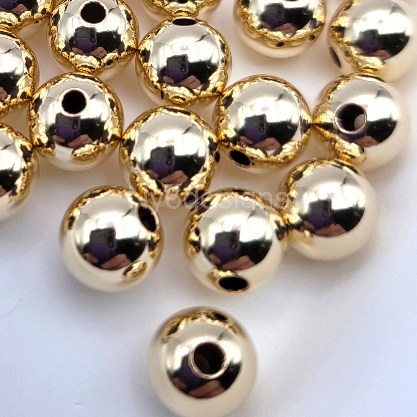 Non Tarnish Light Gold Plated Round Ball bead Spacer Finding 2mm 3mm 4mm 5mm 6mm