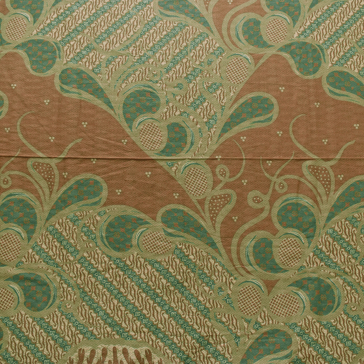 Indonesian Batik fabric, Traditional cloth Javanese ethnic cotton Sarong textile