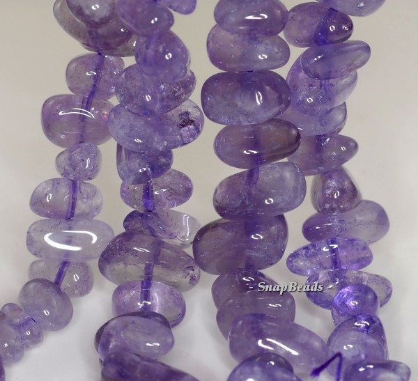 18X10-12X5MM AMETHYST GEMSTONE PEBBLE NUGGET LOOSE BEADS 7.5inch