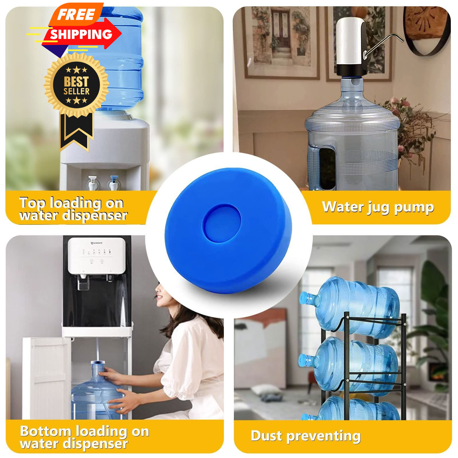 3 and 5 Gallon Water Jug Cap Reusable，Food Grade Silicone Replacement Gallon…
