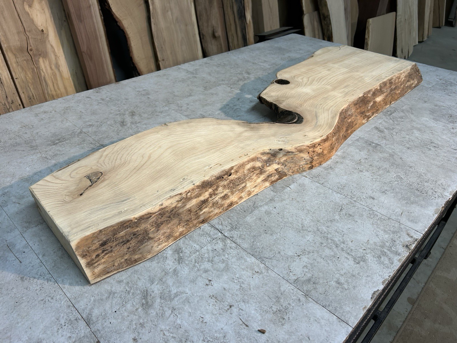 Gnarly Live Edge Pine Wood Slab/ Rustic Shelf or Mantle/Dried Wormy Pine Wood