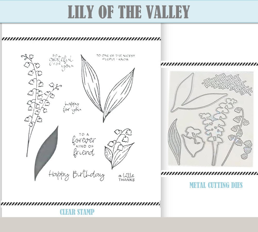 LILY OF THE VALLEY Cutting Dies & Stamps Scrapbook DIY Greeting Card Handmade
