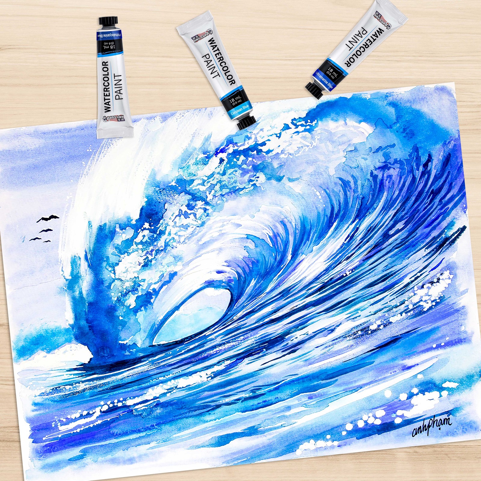 Professional 36 Color Art Watercolor Paint Set, 18ml Tubes Craft Artist Painting