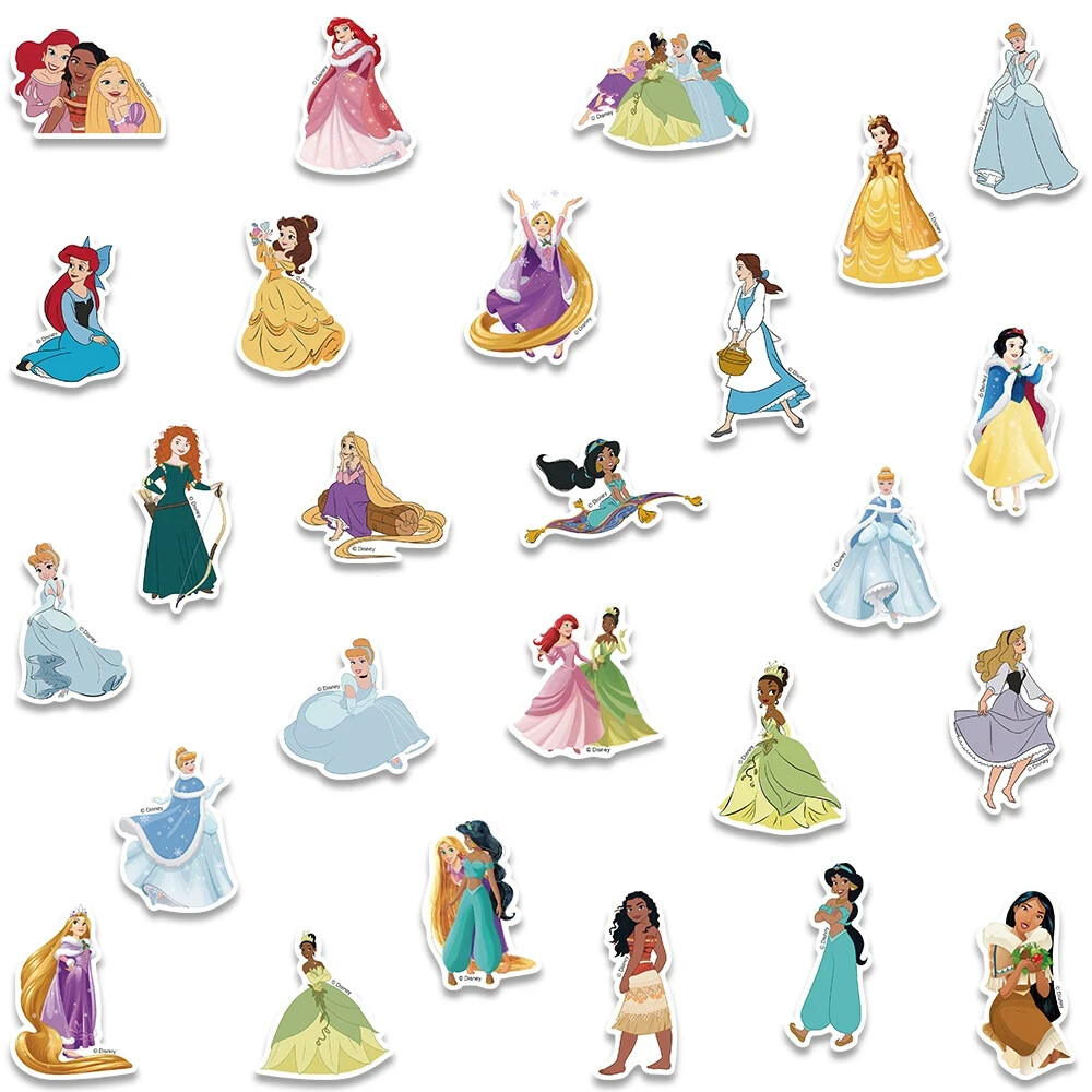 PRINCESSES From DISNEY 50pc STICKER SET, Little girls of all ages love them.