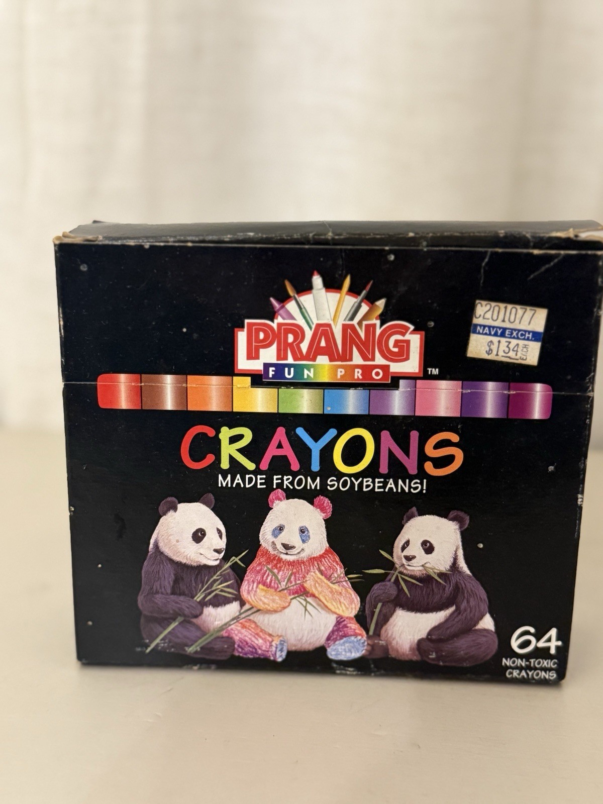 Vintage PRANG 64 Fun Pro Soy Crayons – Crayon Zoo Pandas – Near Mint/Complete