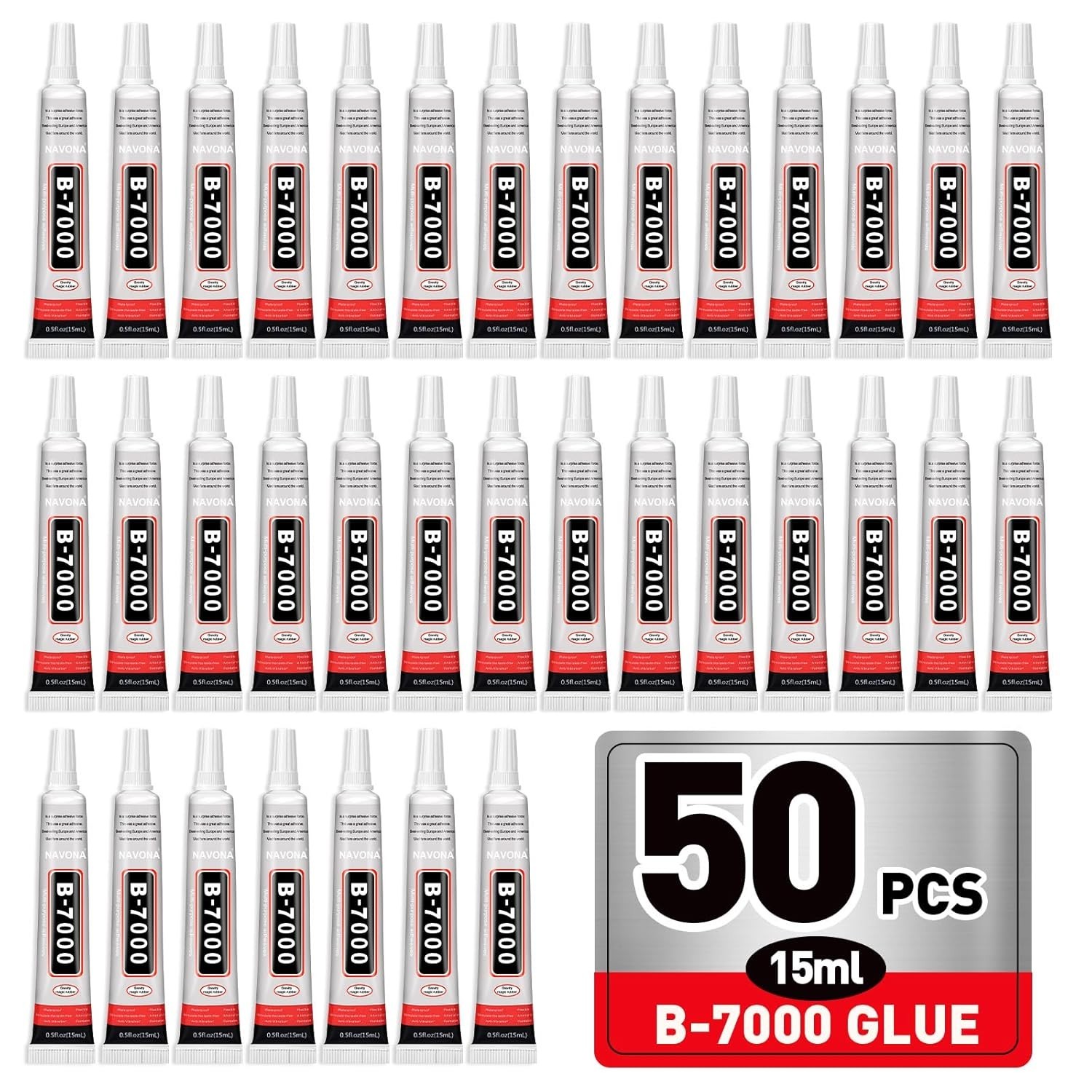 50 PCS 15ml B7000 Glue Clear for Rhinestones Strong Adhesive B-7000 Jewelry