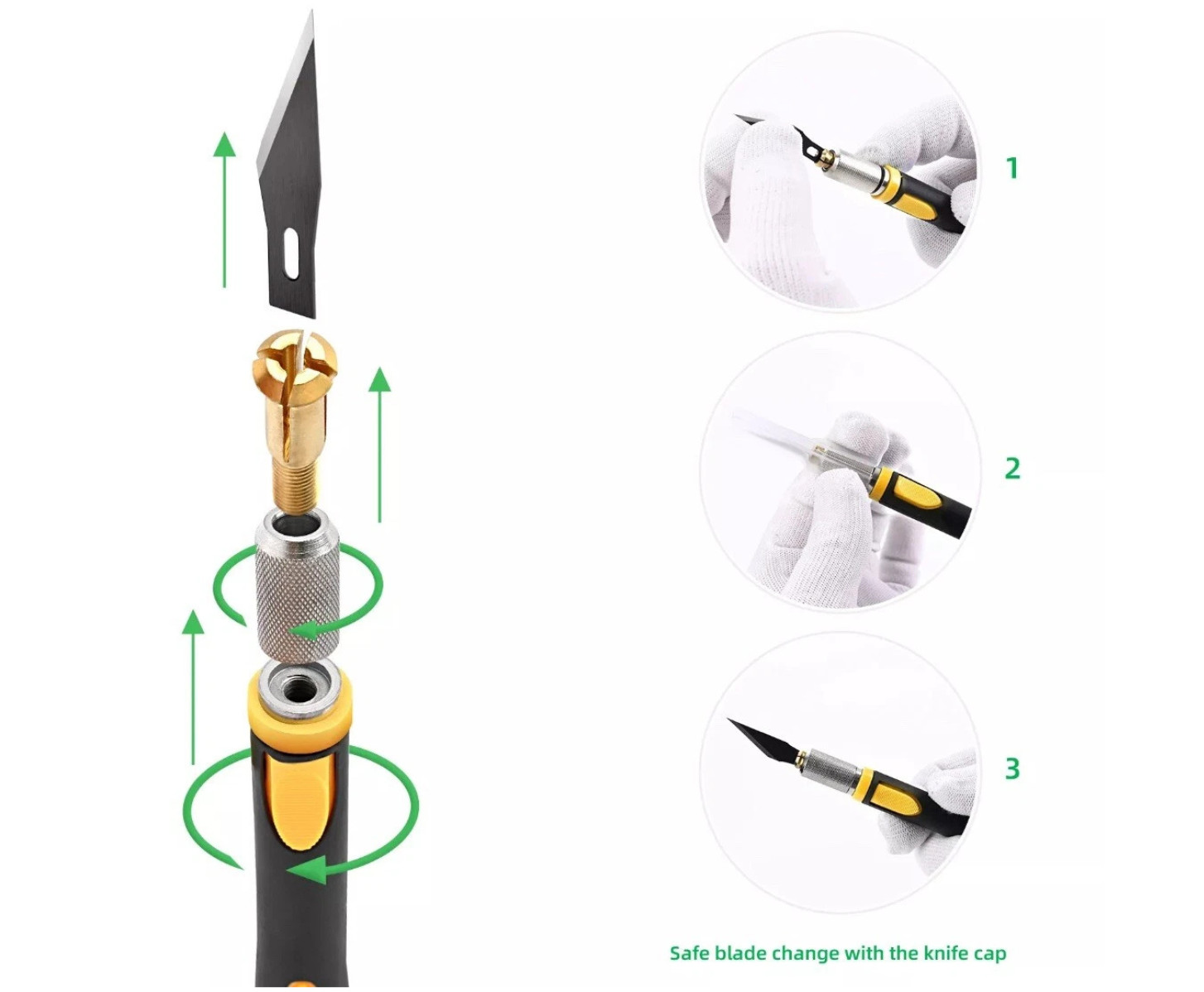 Precision Hobby Knife Set Utility Craft Knife Kit with 10PC Blades for Art Work