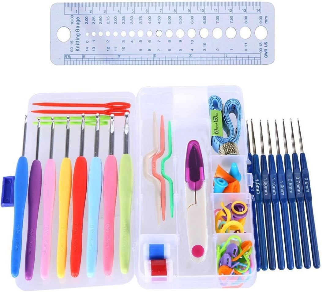 All-in-One 64-Piece Crochet Hook Set with Safety Hooks – Perfect for All Ages