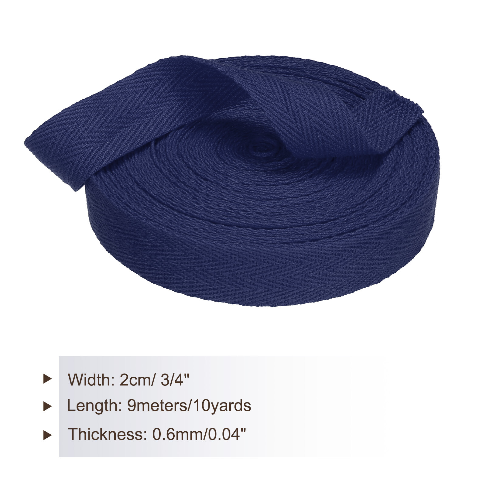 Cotton Twill Tape 3/4″ 10 Yards Cotton Ribbon Bias Binding Tape Navy Blue