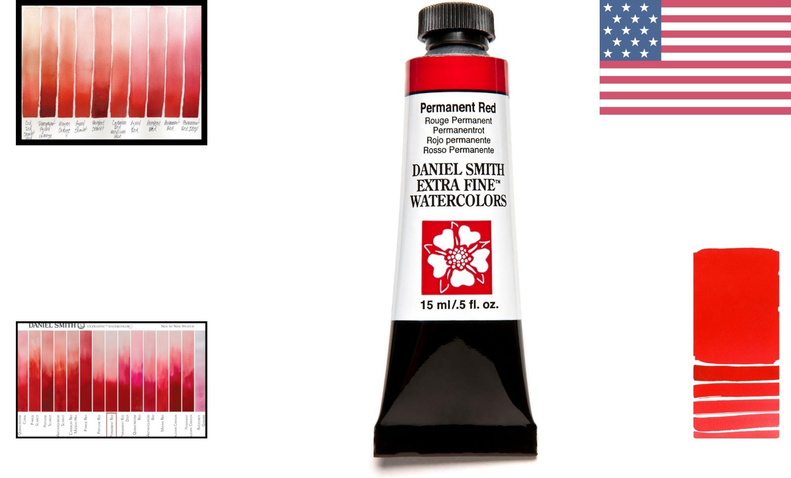 15ml Tube Permanent Red Watercolor Paint – Reflective Finish for Art