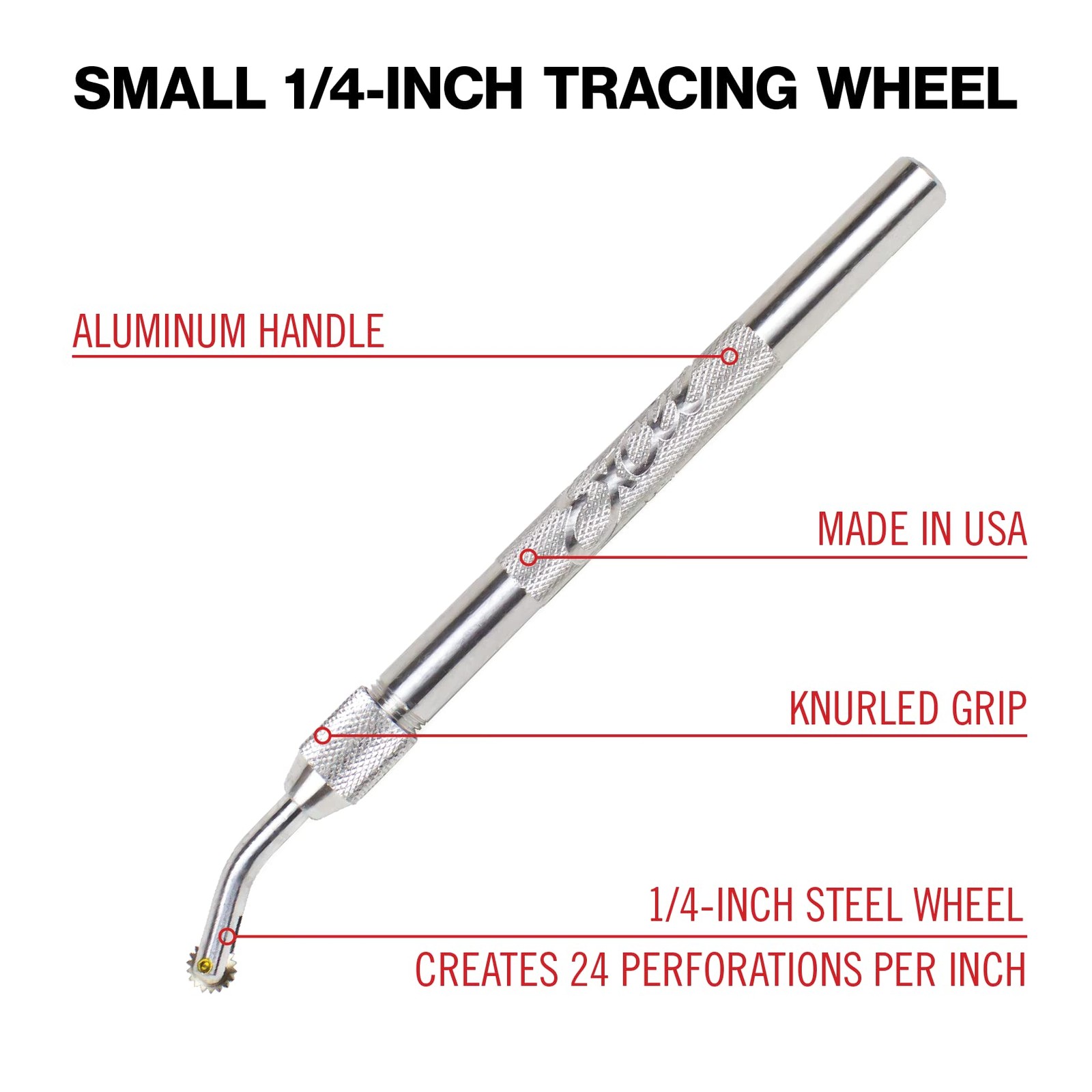 Pounce Wheel Set – Stainless Steel – 3 Assorted Sizes – Fabric Tracing, Cut