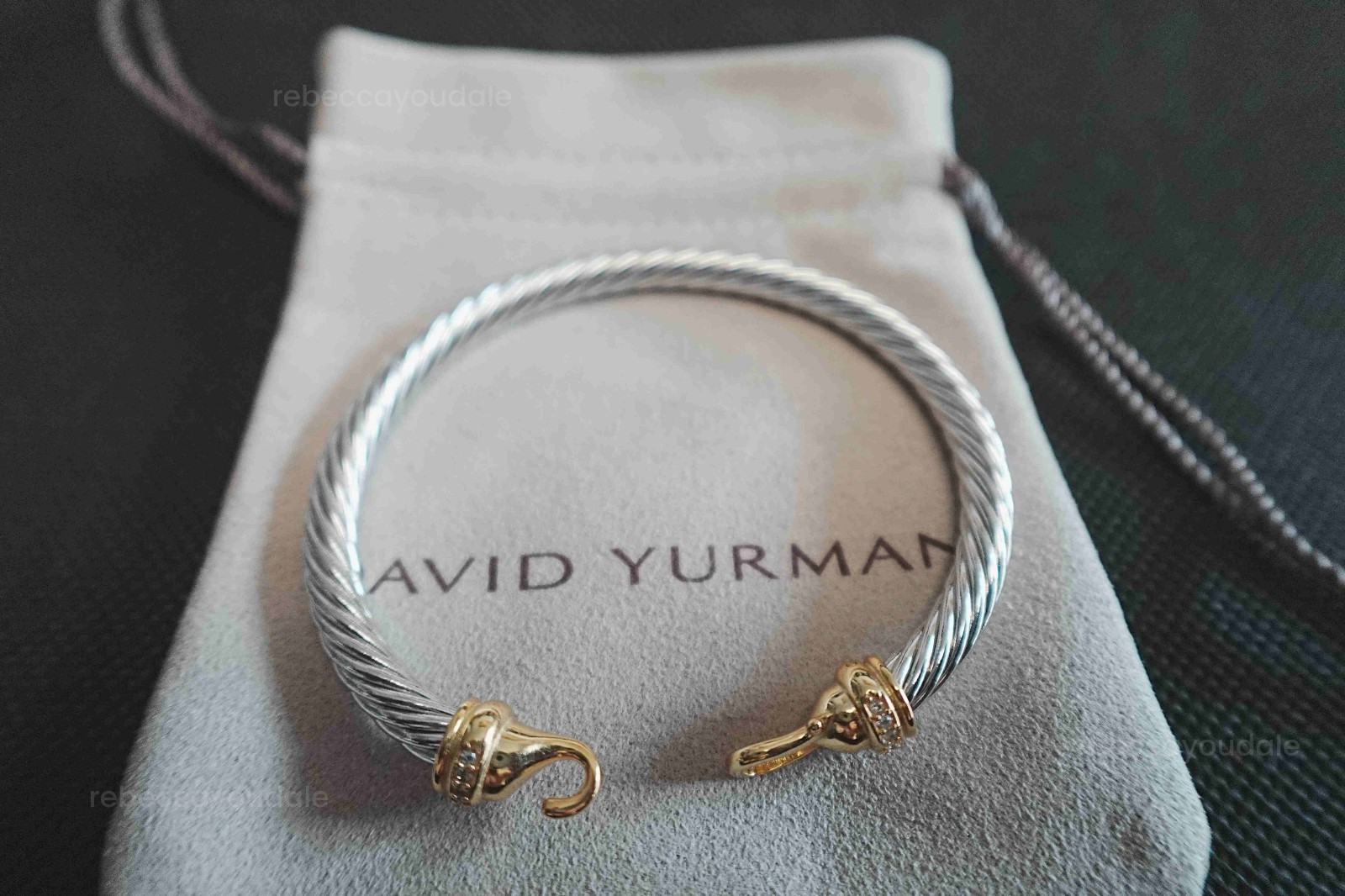NEW.925 Silver and Gold DAVlDYurrmanTwisted cable bracelet