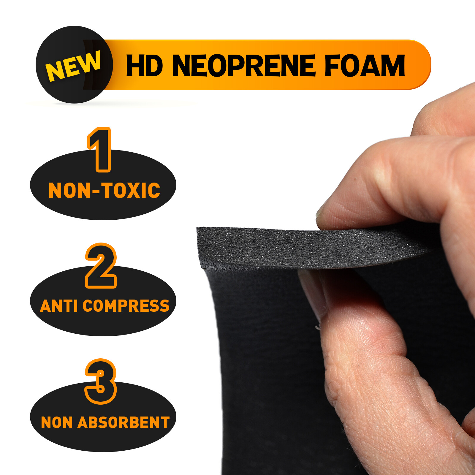 Adhesive Neoprene Rubber Sheet WaterProof Sponge Foam Padding for Craft