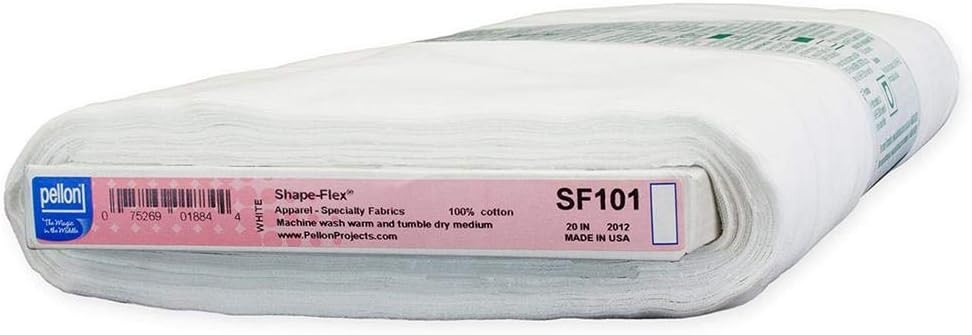 Pellon SF101 Shape-Flex Fusible medium weight woven Interfacing White