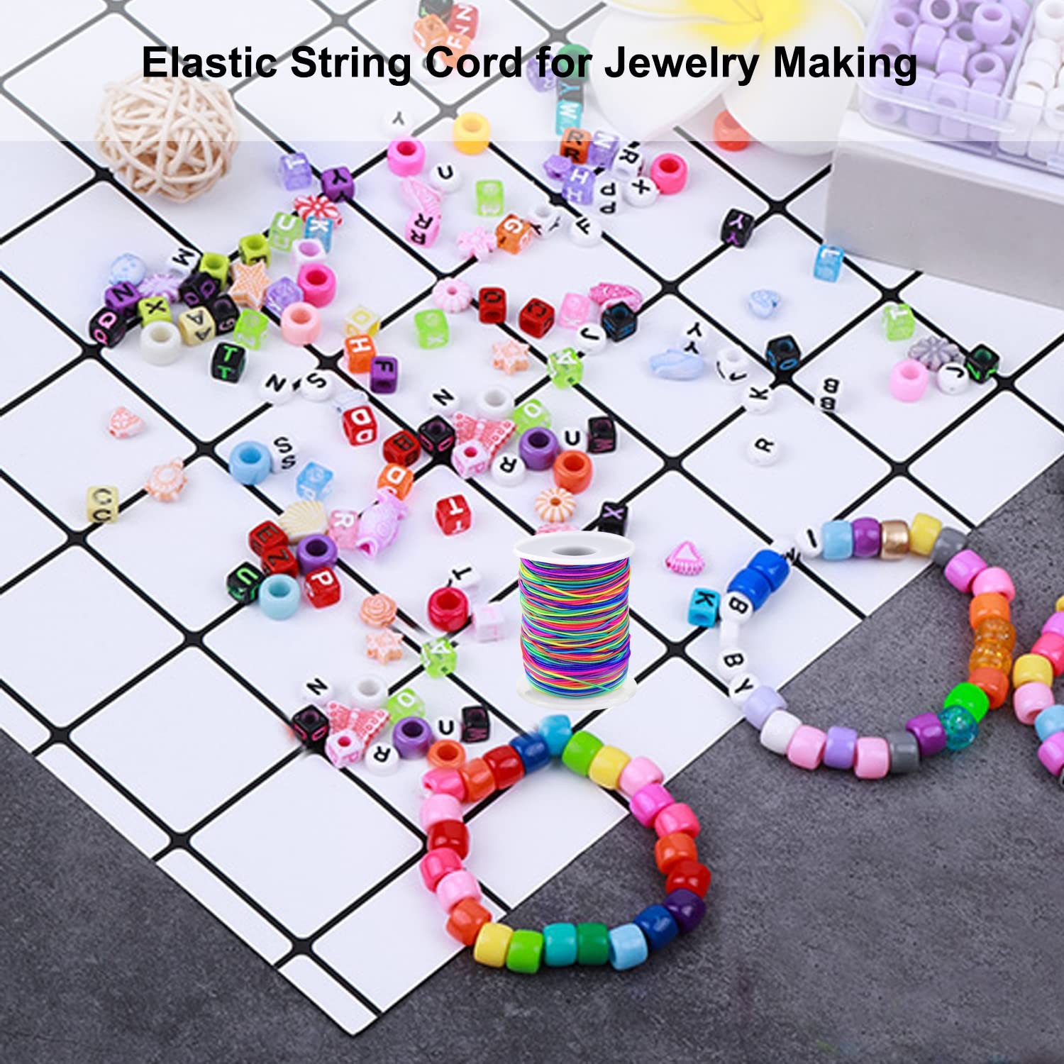 1mm Stretchy Elastic String Rainbow Jewelry Making Cord 1mm Elastic Bead Cord