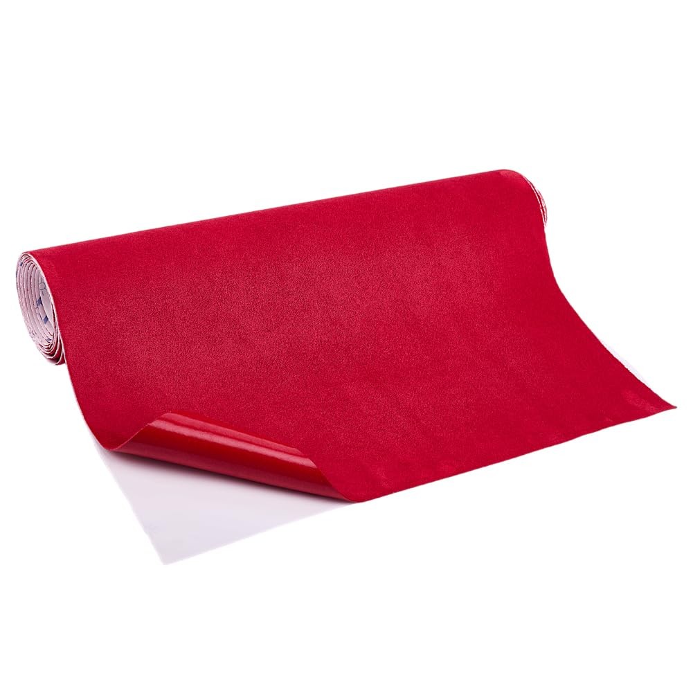 Suede Fabric Wrap Red Car Interior Dash Console Custom Decoration Cloth Sheet…