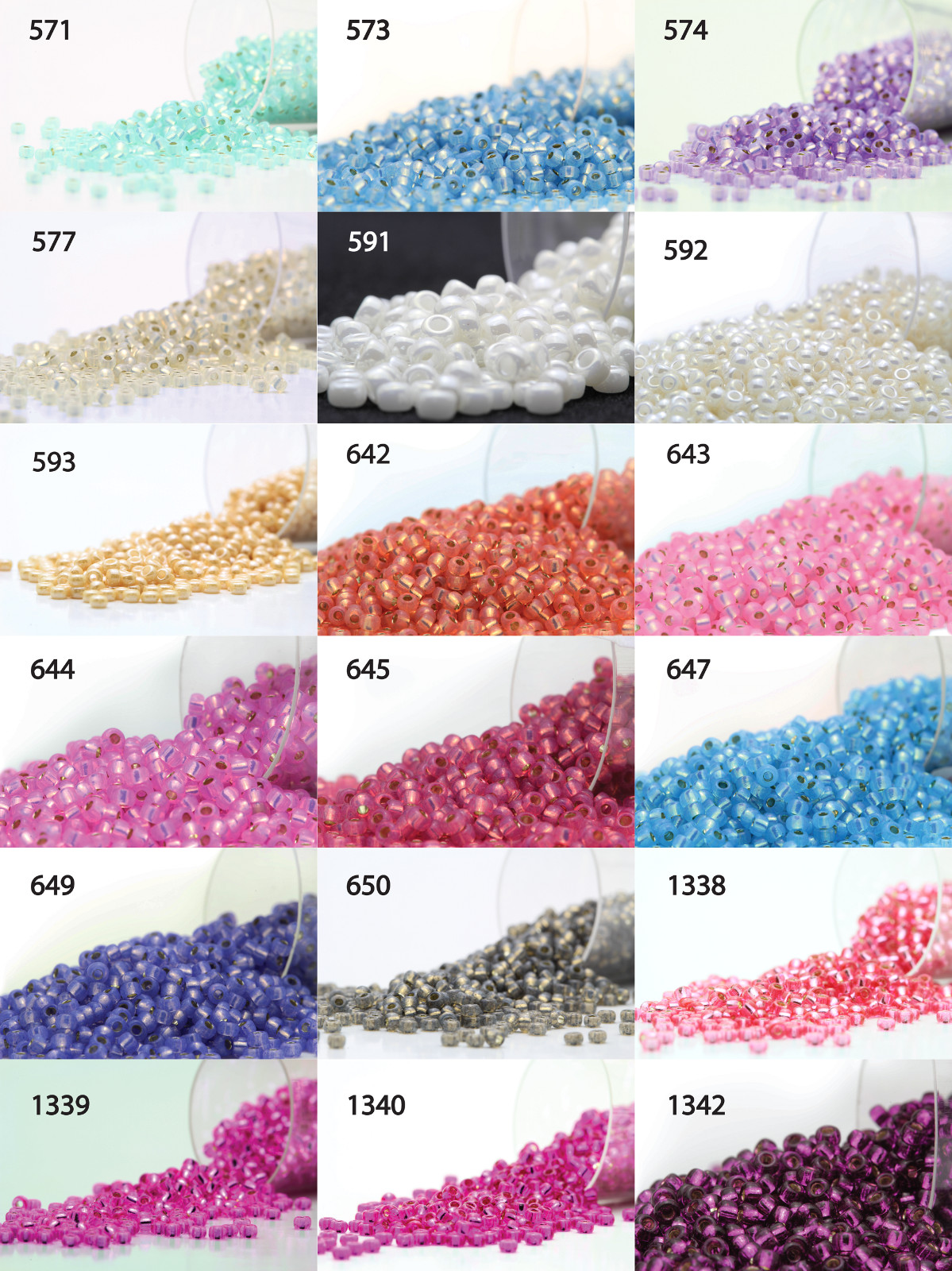 Miyuki Round Rocailles 11/0 Seed Beads – 20grs Bag Various colors – PS39