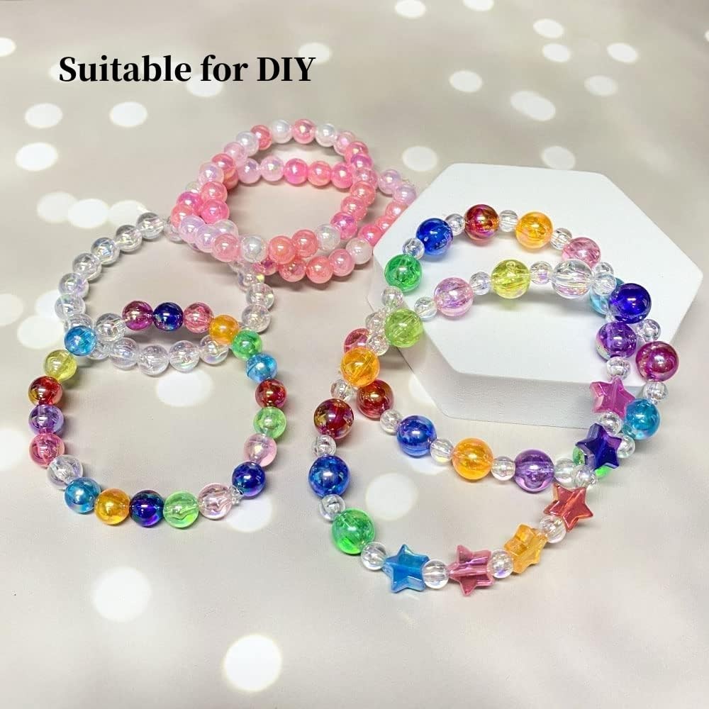 1000pcs 6mm Acrylic Round Beads AB Colors Acrylic Beads Round Spacer Beads wi…